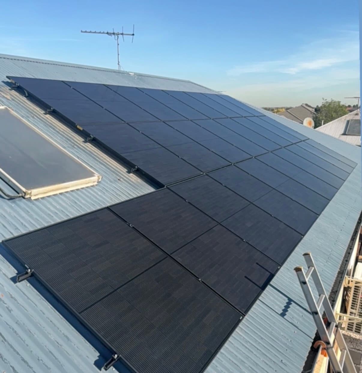 Rooftop solar panel installation by Ampix Electrical